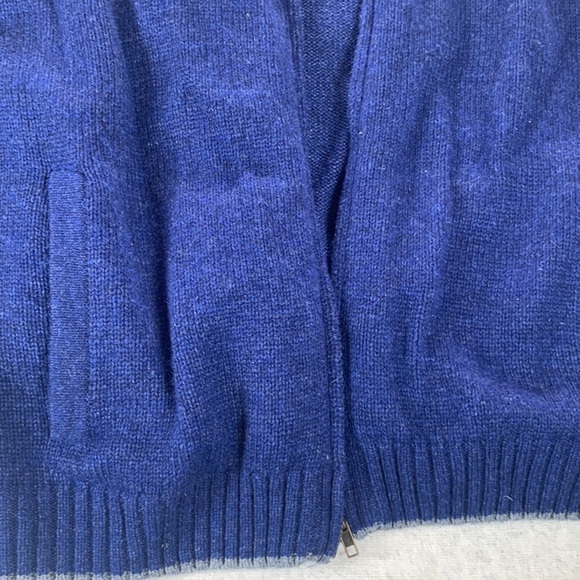 Irelandseye Dublin 100% Wool Blue Full Zip Cardigan - Picture 3 of 4